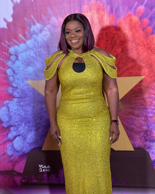 Africa Long Dress Plus Size Elegant Party Dress 2023 Golden Sequin Female Eveni image 0