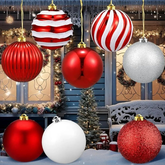 8 Pack Christmas Ball Ornaments 6 Inch Christmas Candy Ball Plastic Balls for H image 0