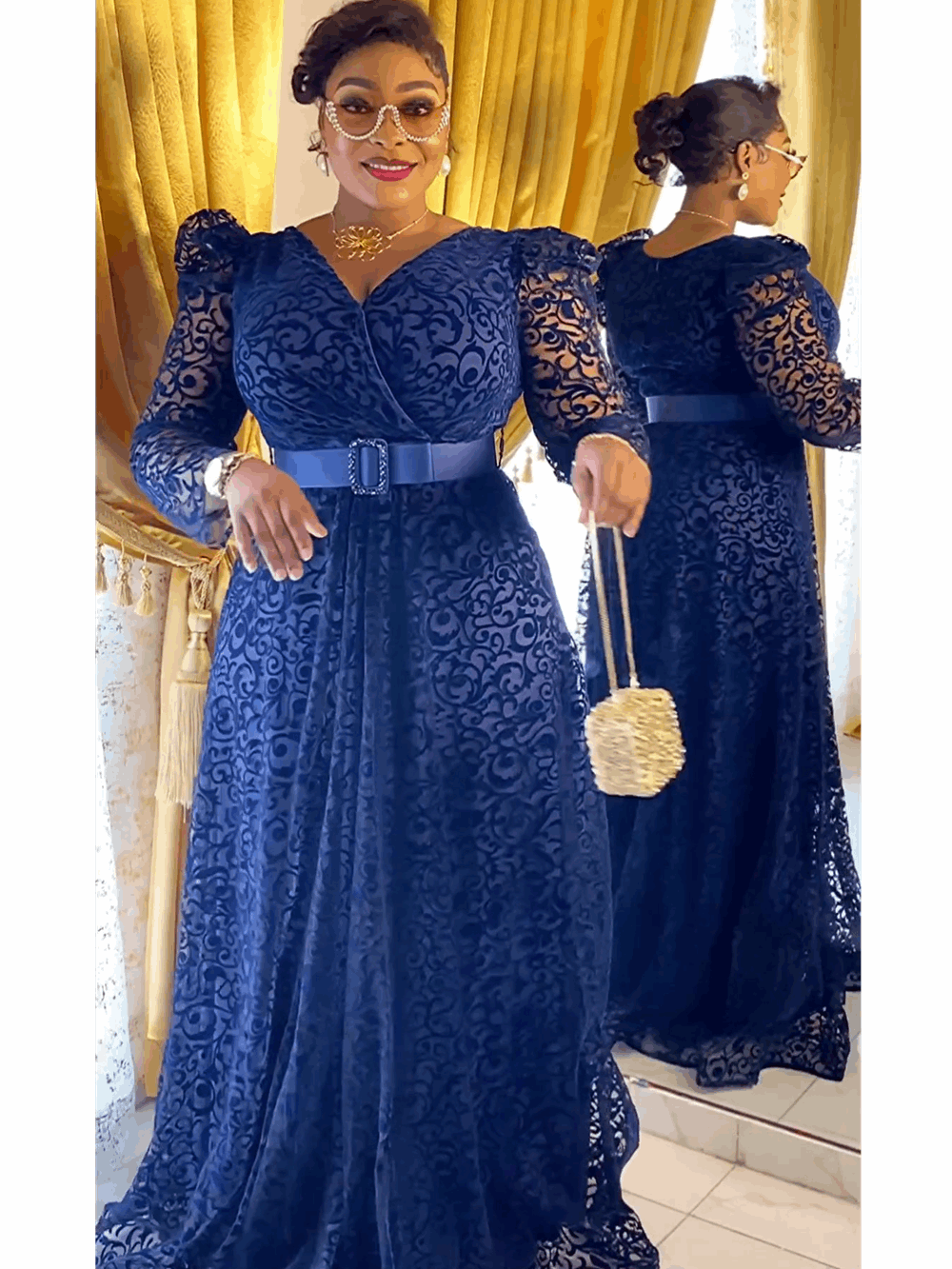 Plus Size African Party Dresses for Women 2024 New Fashion Dashiki Ankara Lace image 0