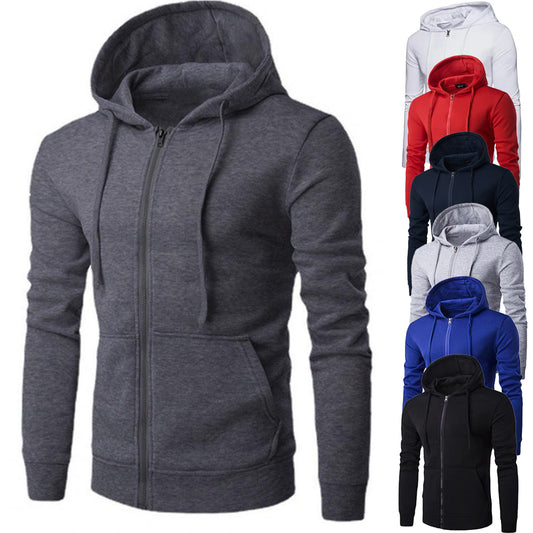 Autumn Men Sweatshirts Long Sleeve Jacket Hoodie Zipper Closure Jacket Male Hoo image 0