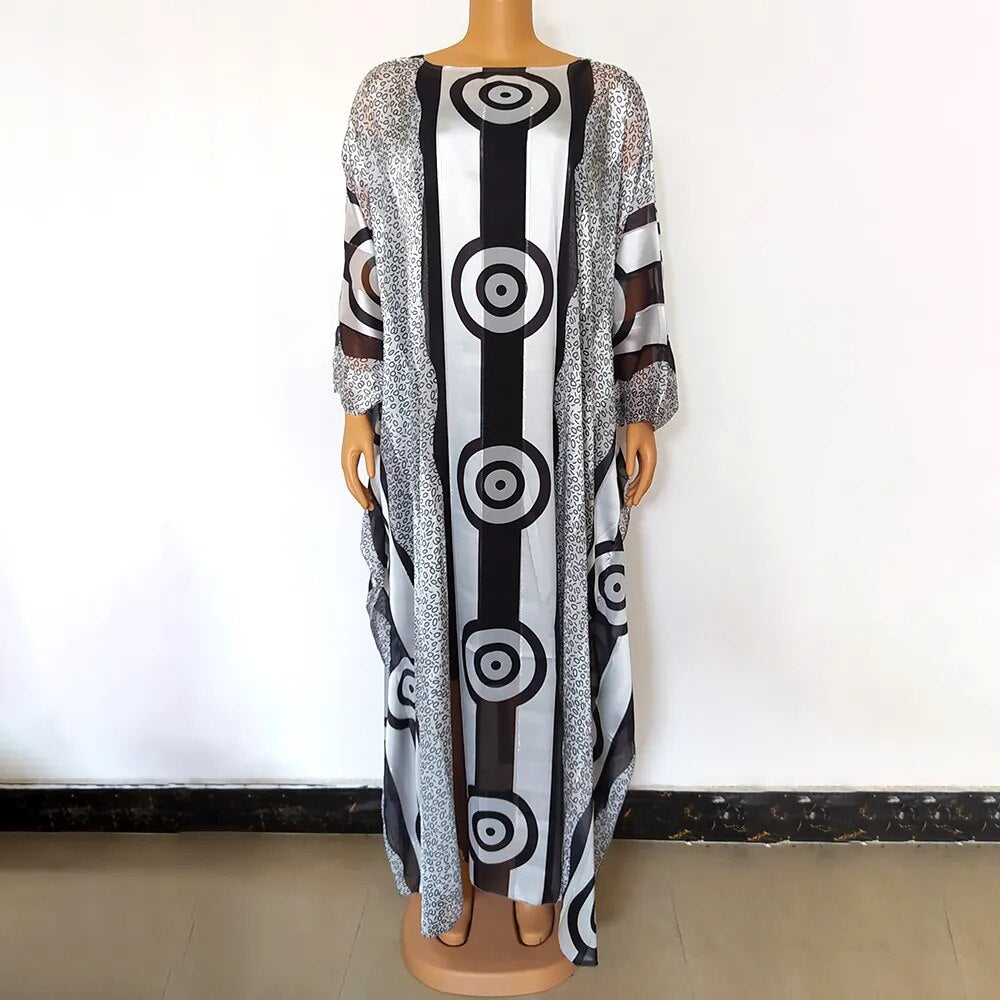 Fashion 2023 Nigerian Elegant Clothing Abaya Muslim Dress Leopard Geometry Dash image 5