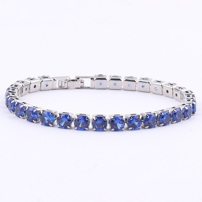 2022 New Rainbow Crystal Tennis Bracelets For Women Bracelet Set 18K Gold Silve image 0