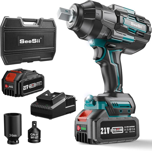 Cordless Impact Wrench, 1180Ft-lbs(1600N.m) High Torque Impact Gun 3/4", Brushl image 0