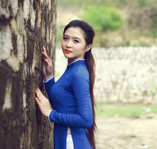Ao Dai Vietnam Dress Flowing Skirt Aodai Dress Vietnam Clothing Vietnamese Ao D image 0