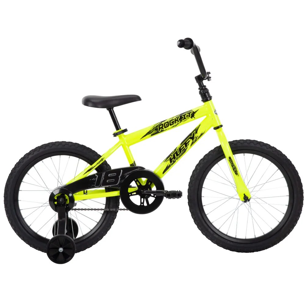 18 In. Rock It Boy Kids Bike, Neon Powder Yellow Carbon Bike Frame image 1