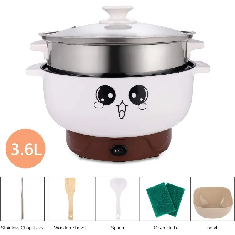 4-in-1 Multifunction Electric Cooker Skillet Wok Electric Hot Pot FBoiled Egg S image 3