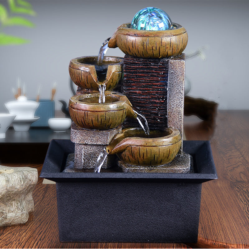 Gifts Desktop Water Fountain Portable Tabletop Waterfall Kit Soothing Relaxatio image 1