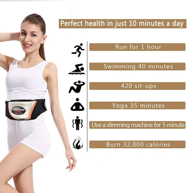 Waist Vibrating Massager, Electric Body Slimming Massager Belt Muscle Burning F image 2