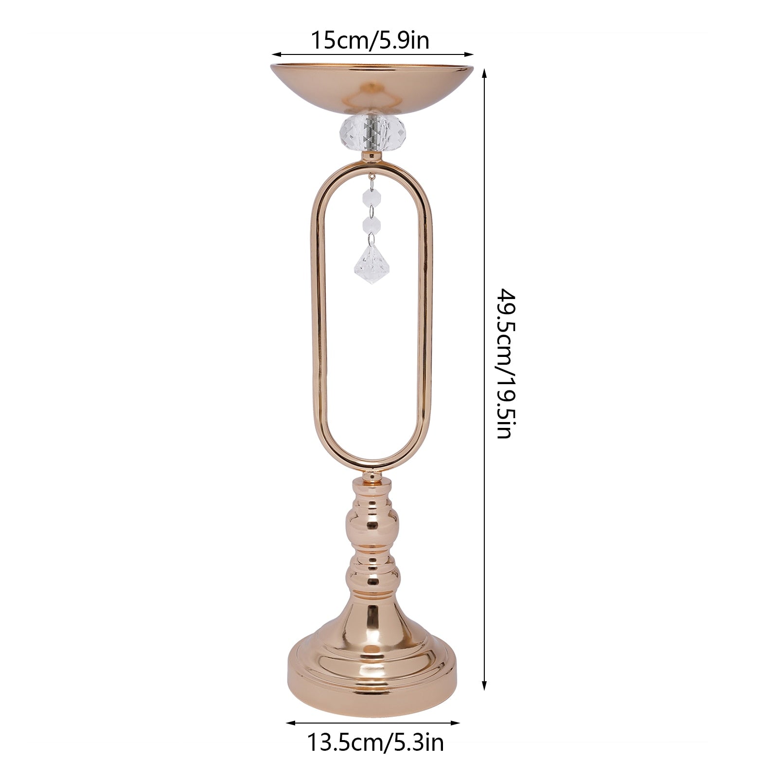 19.5in Tall Metal Flower Display Vases Stand Set Gold Flower Vase Wedding Candl image 1