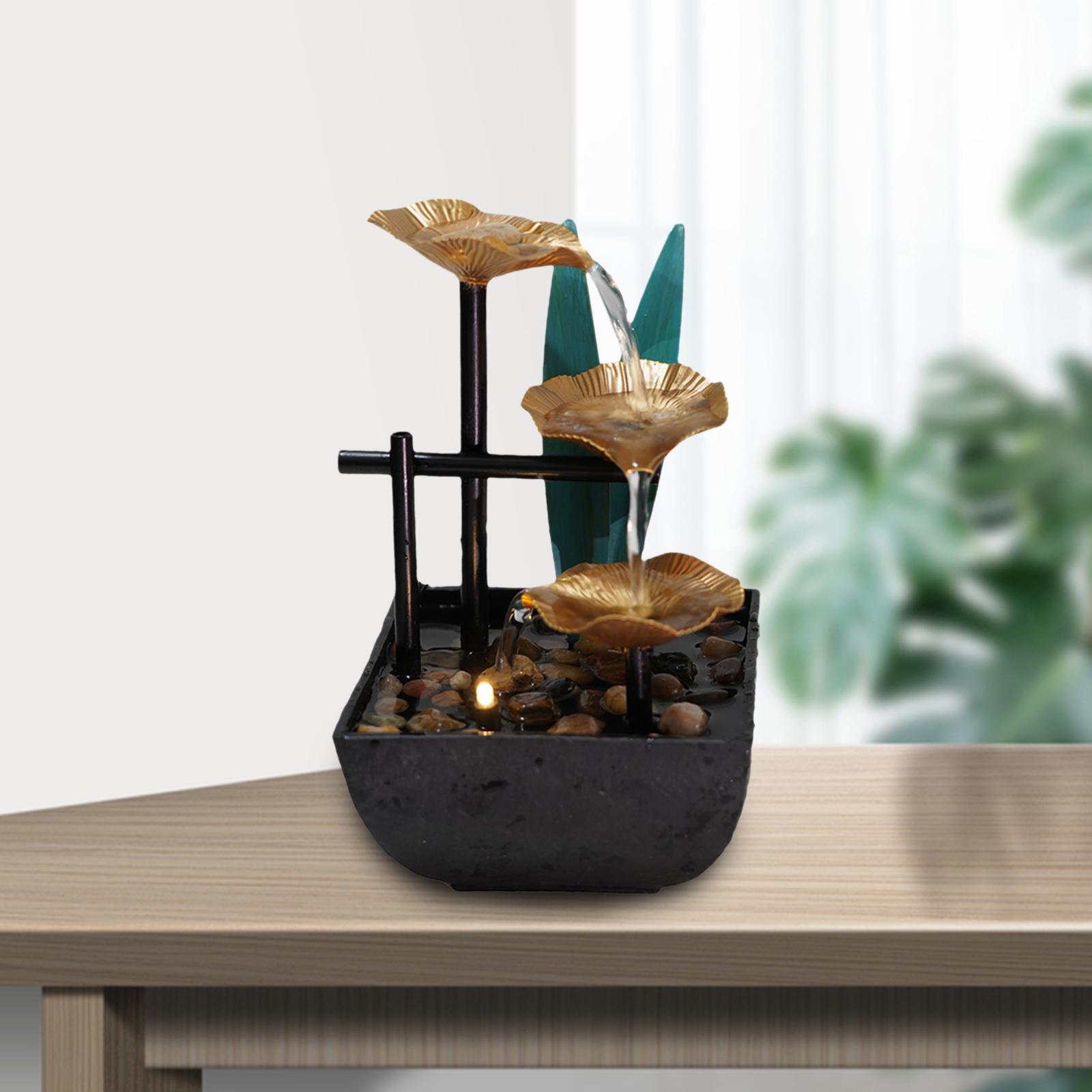 Relaxation Tabletop Water Fountain Indoor Garden Zen Desktop Waterfall Decor image 4