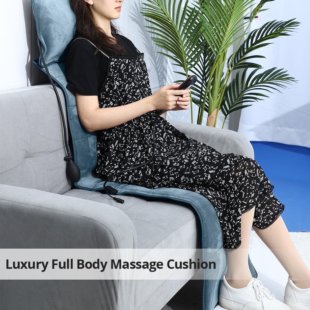 Electric Vibration Full Body Massage Mat Inflatable Air Pillow Home Office Heat image 1