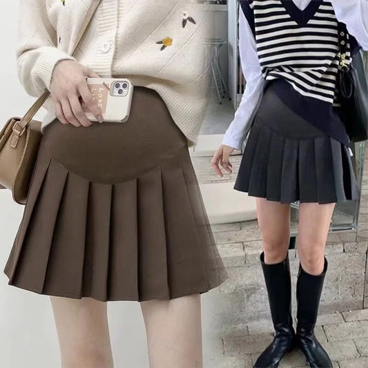 2024 Pregnant Women Pleated Skirt Adjustable Waist Maternity Belly Skirt with L image 0