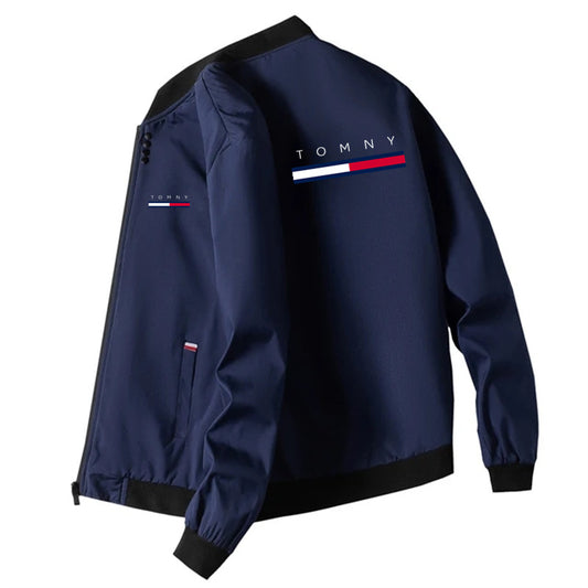 Hooded Jacket Men's Printed Casual Zipper Sweatshirt Trench coat Men's sportswe image 0