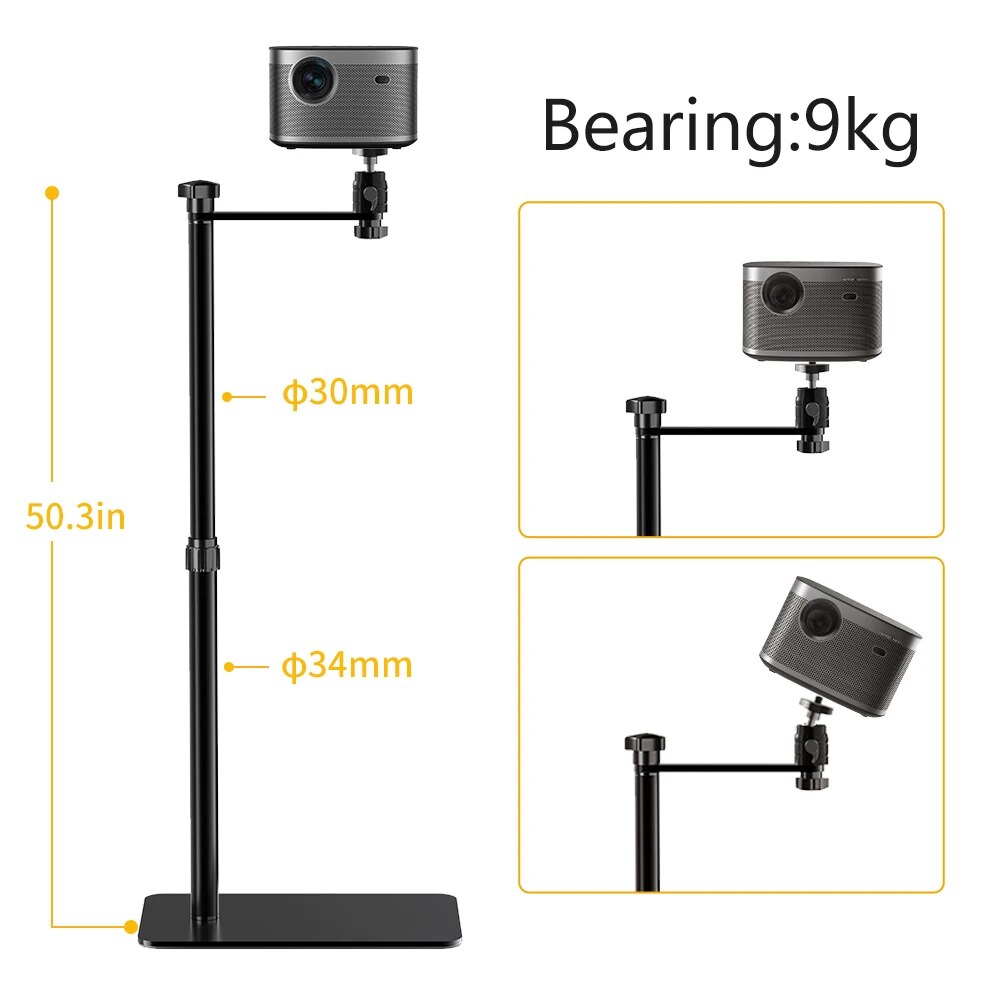 128cm/50Inch Floor Projector Support Stand Metal Holder Multi-angle Adjustable image 1