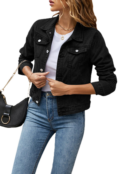 Women s Classic Black Blazer Elegant Long Sleeve Single Button Notched Lapel Su image 0
