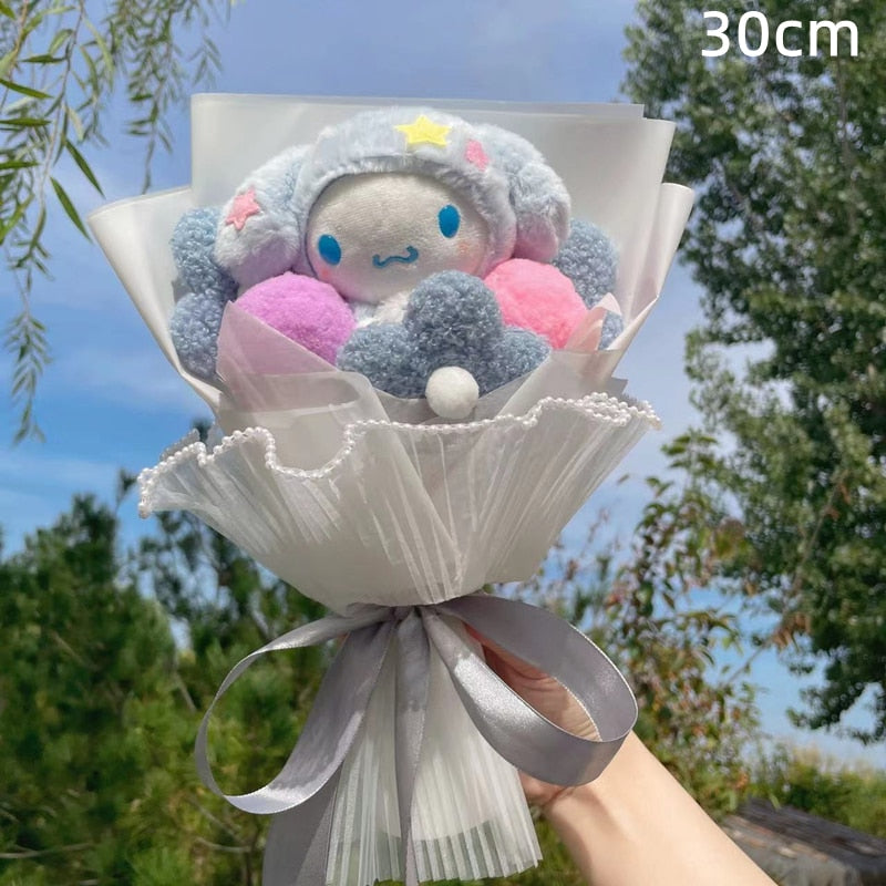 Kawaii Hello Kitty Cat Plush Dolls  Rose Soap Flowers Bouquet Christmas Valenti image 7
