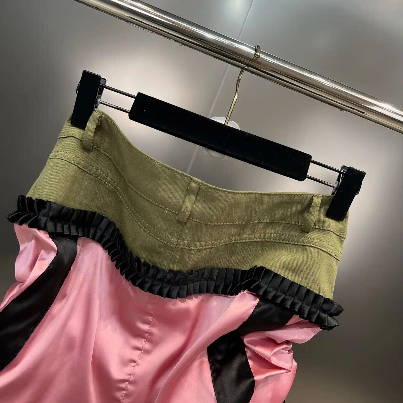 Yuerwang Women lace skirt 2023 Summer Patchwork Ribbon Drawstring Elastic Decor image 6