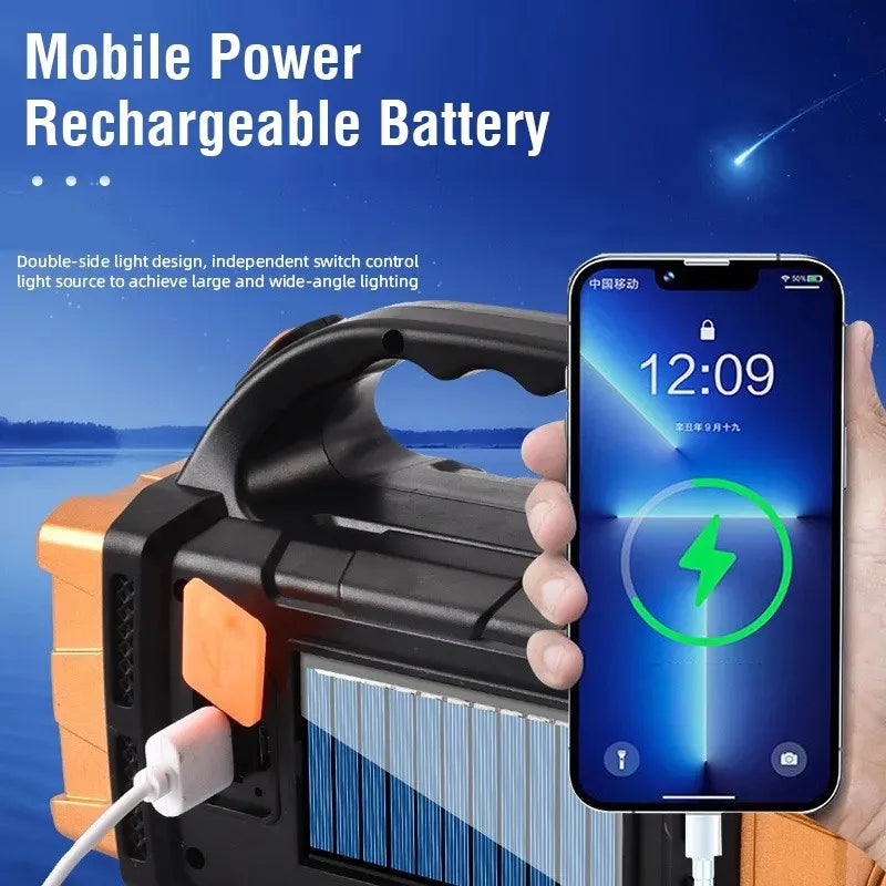 Portable Powerful USB Rechargeable Flashlight Solar LED Light With COB Work Lig image 5