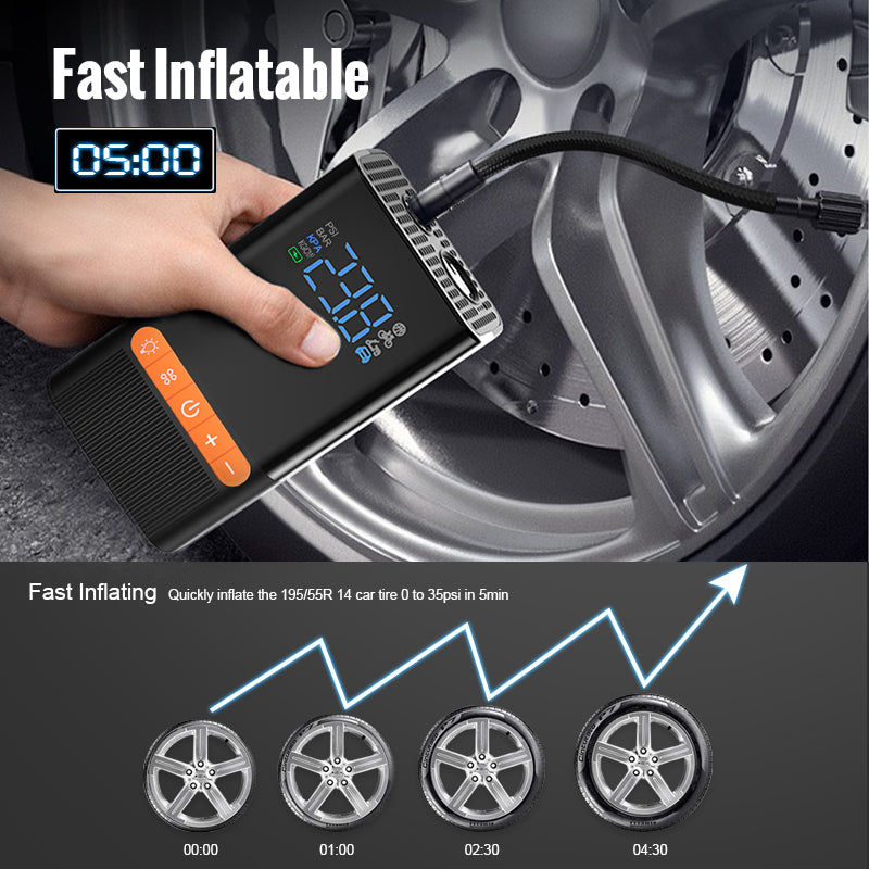 E-ACE Air Pump Inflator Portable Electric Wireless Mini Air Compressor Digital image 4