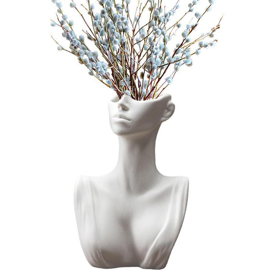 Ceramic Body Vase European Creative Ceramic Face Vase Modern Table Decorative F image 0