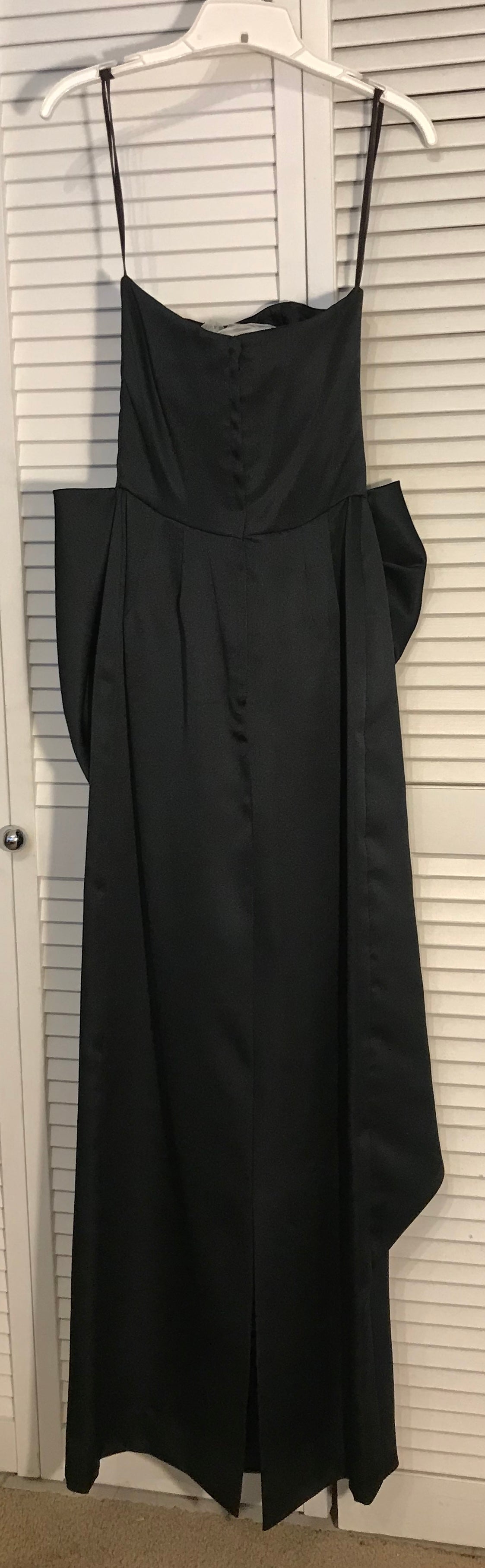 Victor Costa Women Dress Satin BlackWrapped Large-Bow Long Size 6 image 2