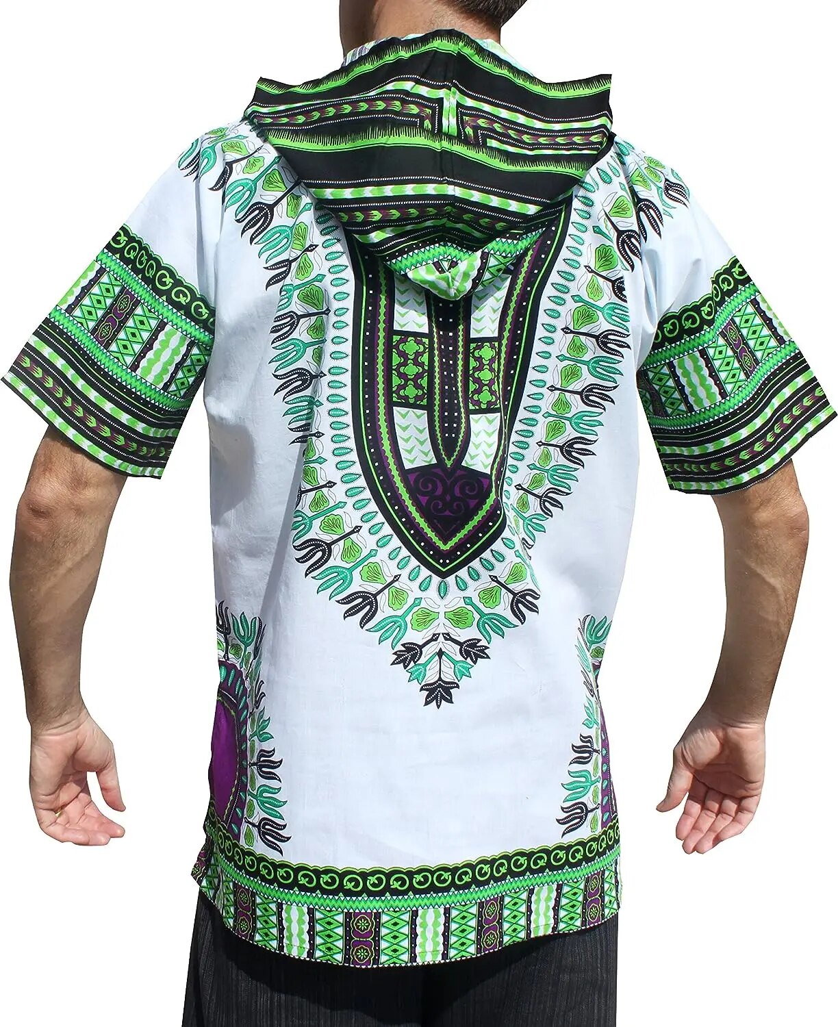 2023New Arrival Dashikiage 100% Cotton Blue Dashiki Pattern Printed Hoodies Sho image 0