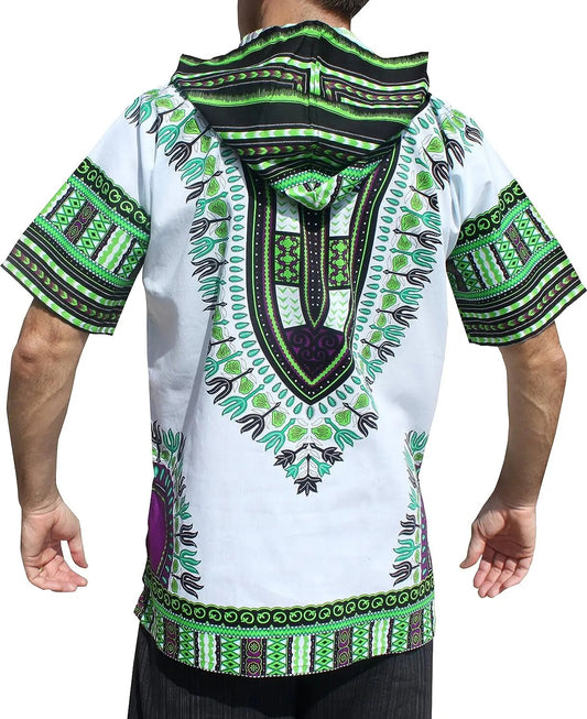 2023New Arrival Dashikiage 100% Cotton Blue Dashiki Pattern Printed Hoodies Sho image 0