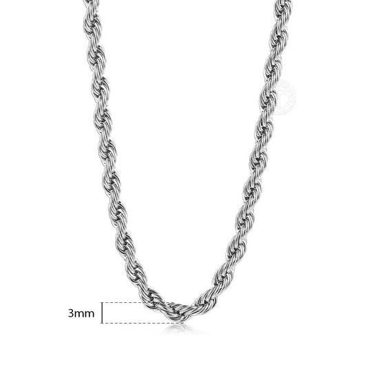 New Fashion Twisted Rope Link Chain Gold Color Stainless Steel Necklace for Men image 0