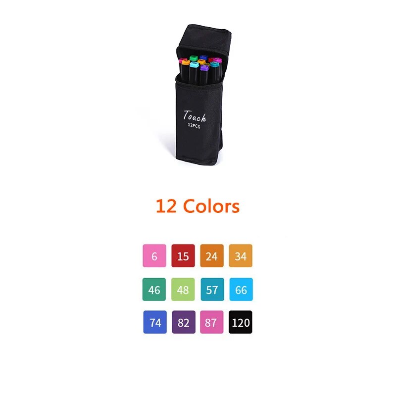 12-120pcs Alcohol Based Art Marker Set for Adult Kids Dual Tip Coloring Drawing image 12