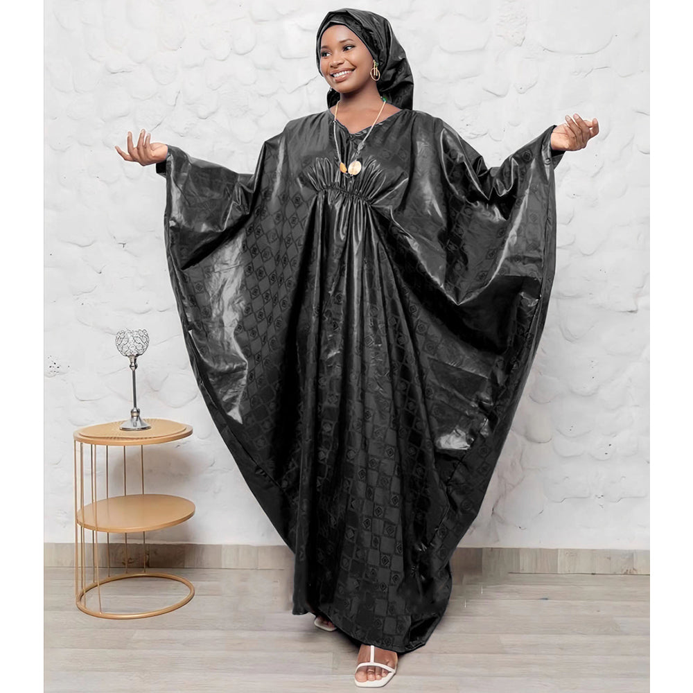 Mix Size African Bazin Rich Dress Winter Robe For Noble Lady Wedding Party Gown image 5