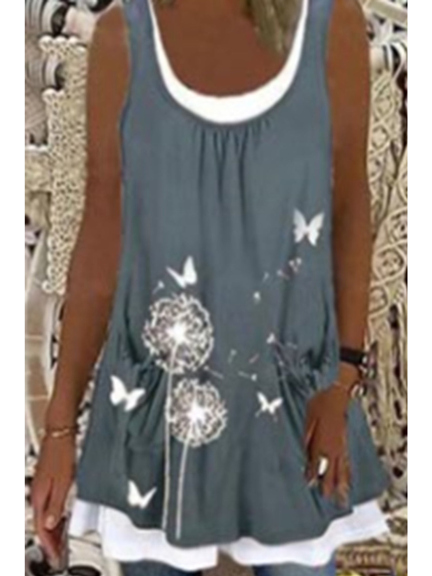 2024 Europe and the United States spring and summer new women's print splicing image 12