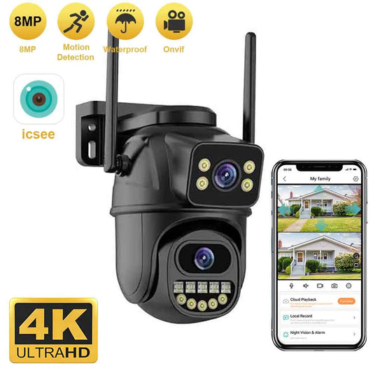 BELIA 4K 8MP WiFi Surveillance Camera, Dual Lens, 4X Digital Zoom, AI Human Det image 0