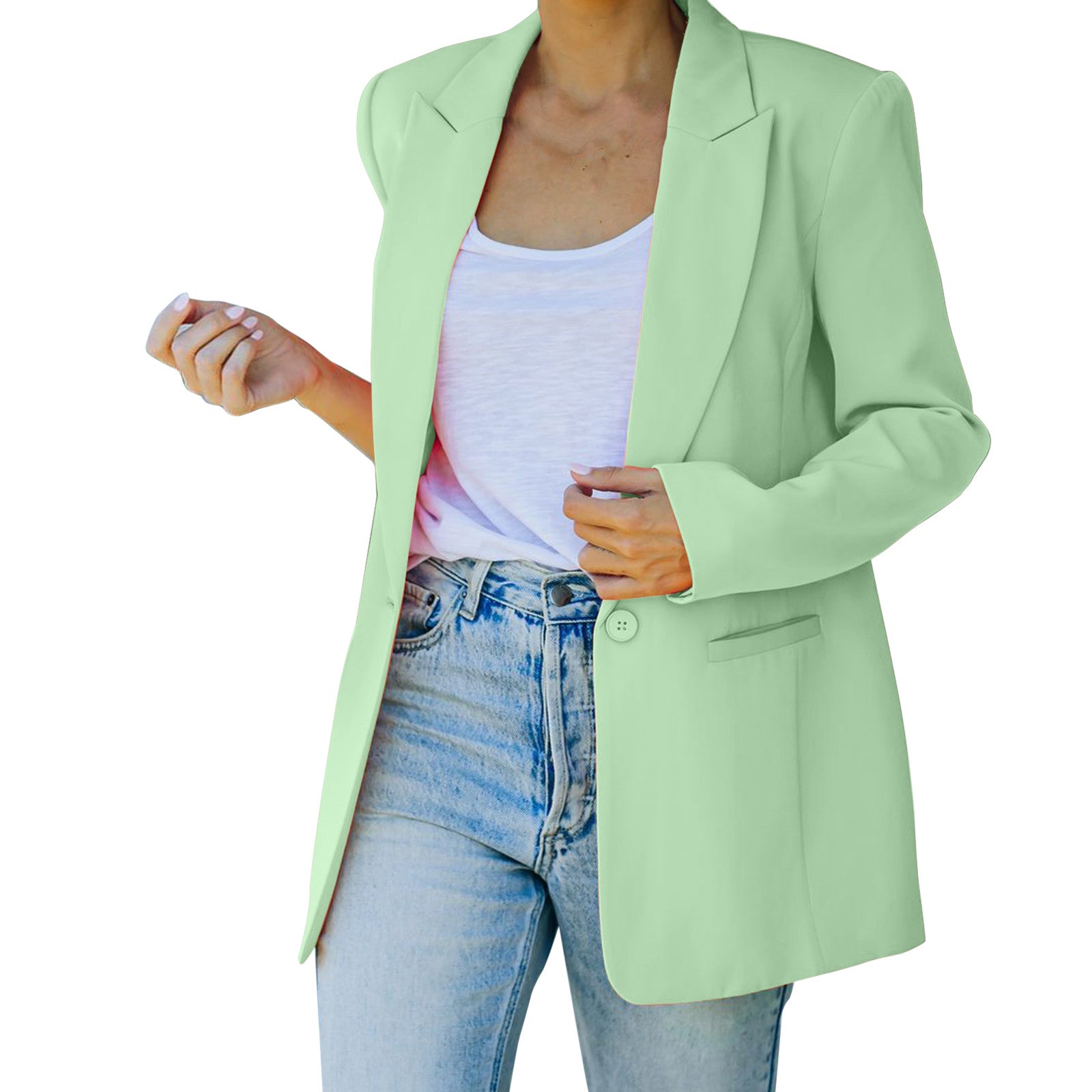Autumn Pink Blazer Women Slim Elegant Blazers Jacket Women's Buttons Double Bre image 2