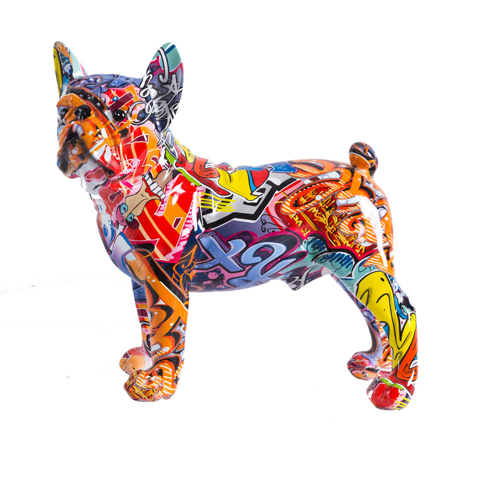 Nordic Art Painting Graffiti L/S French Bulldog Creative Resin Crafts Home Deco image 2