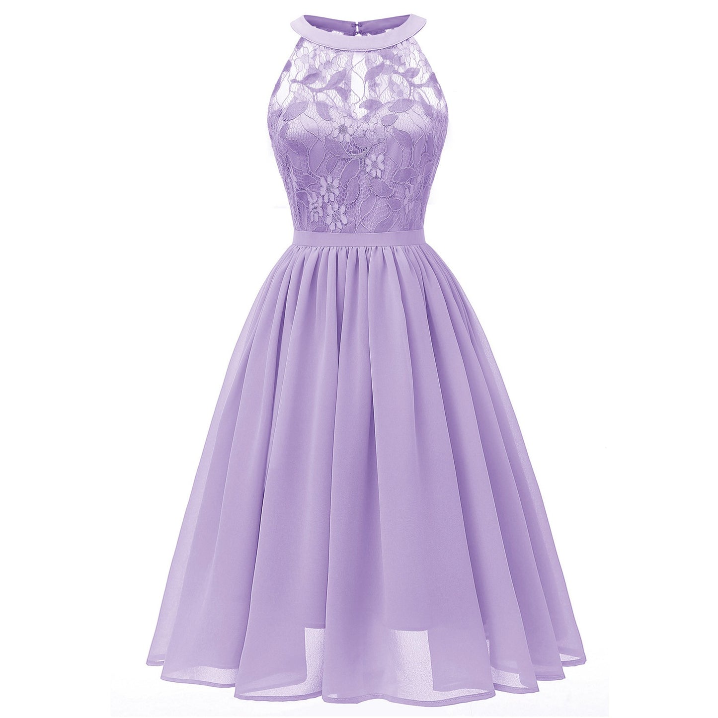 Elegant formal cocktail lace patchwork chiffon wedding guest dress 2023 summer  image 1
