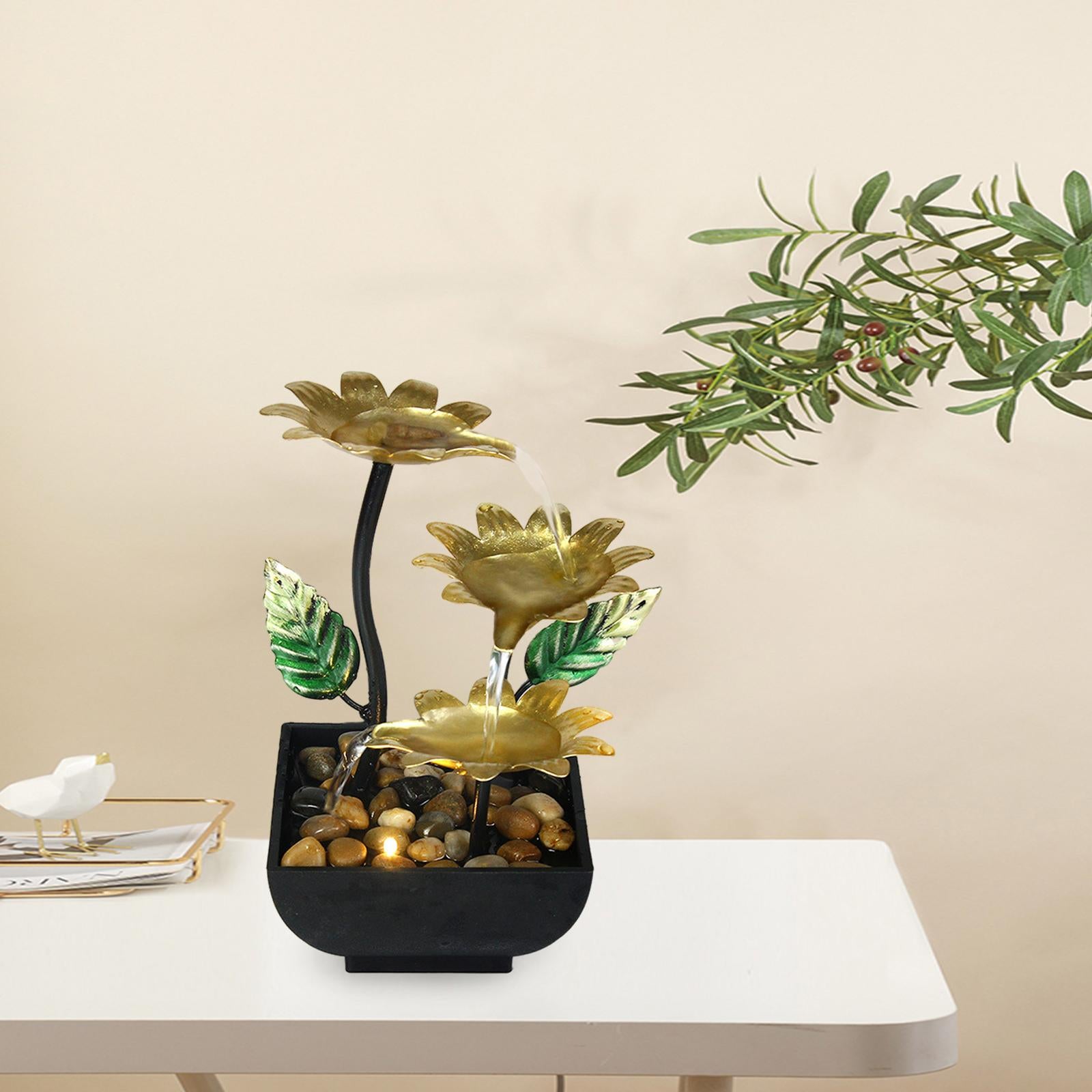 Tabletop Water Fountain Ornament Waterfall USB Indoor with LED Light image 4