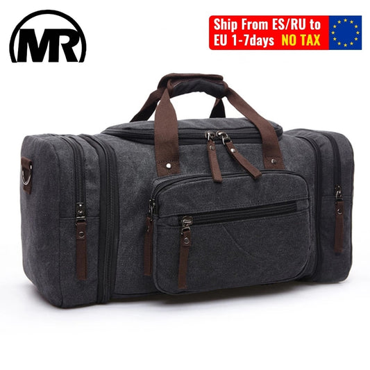MARKROYAL Canvas Travel Bags Large Capacity Carry On Luggage Bags Men Duffel Ba image 0