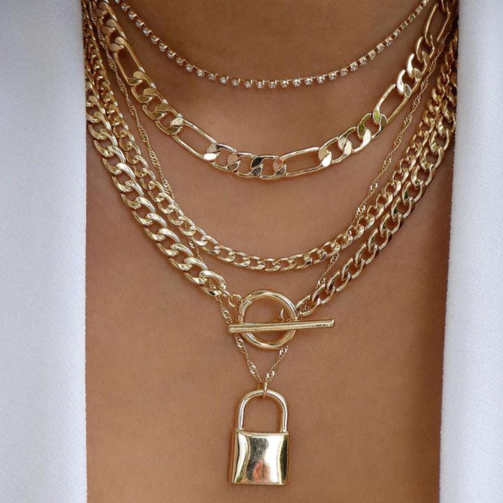 bls-miracle Bohemia Gold Color Multiple Styles Necklace For Women Trendy Multi- image 16