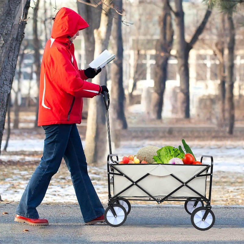 Rolling Collapsible Garden Cart Camping Wagon, with 360 Degree Swivel Wheels & image 5