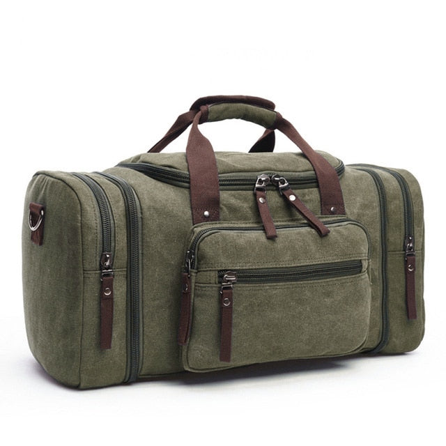 MARKROYAL Canvas Travel Bags Large Capacity Carry On Luggage Bags Men Duffel Ba image 2