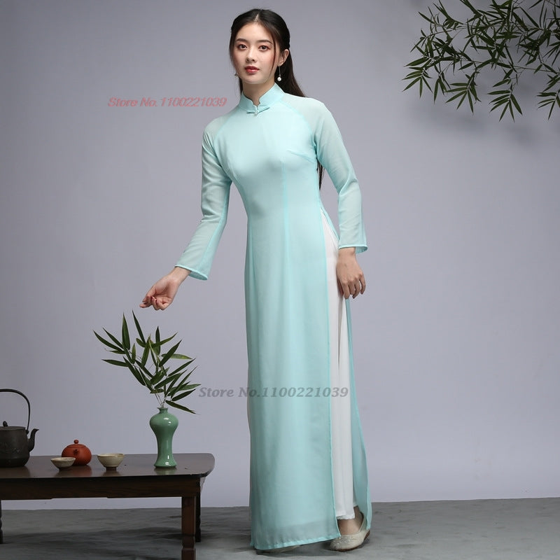 2024 chinese improved qipao dress vintage cheongsam vietnam ao dai dress elegan image 3