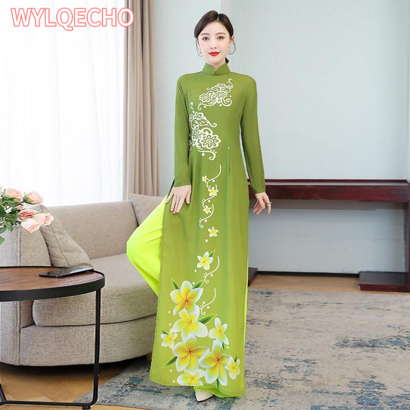 2023 Women Traditional Dress Vietnam Ao Dai Traditional Dress Cheongsam Dresses image 4