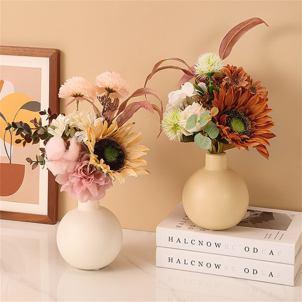Nordic Sphere Electroplating Gold Golden Ceramic Vase Plating Golden Ball Ceram image 8