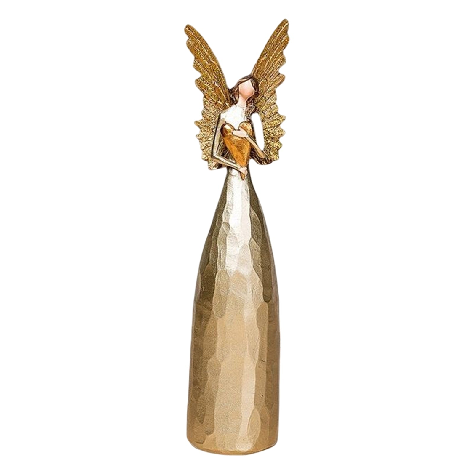 Resin Miniatures Angel Figurines Desktop Ornament Golden Angel Wings Statue Col image 3