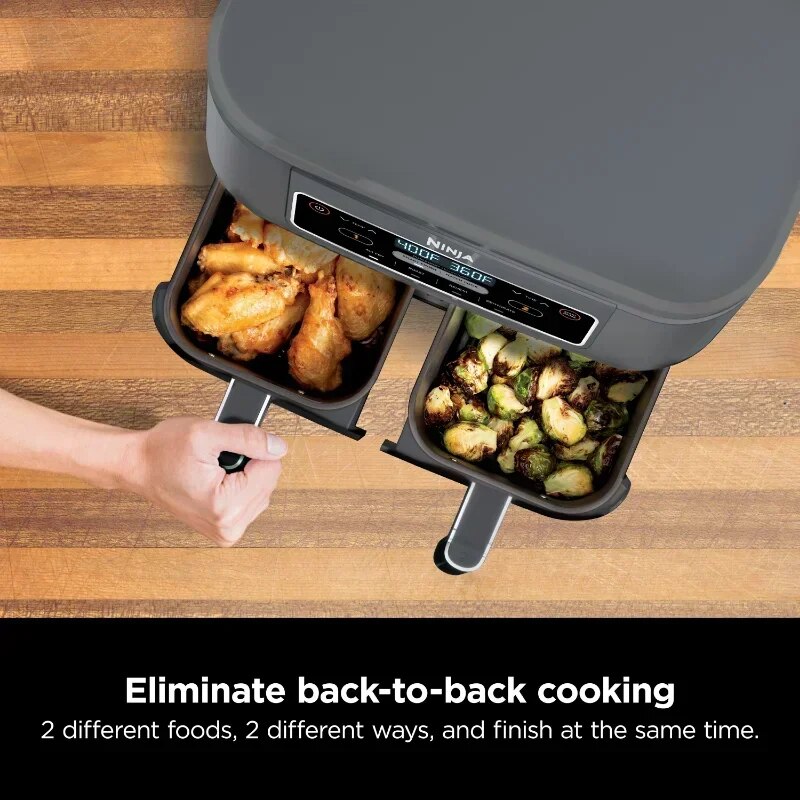8 Qt 4-in-1 Air Fryer with 2-Basket, featuring DualZone™ Technology, DZ100WM image 3