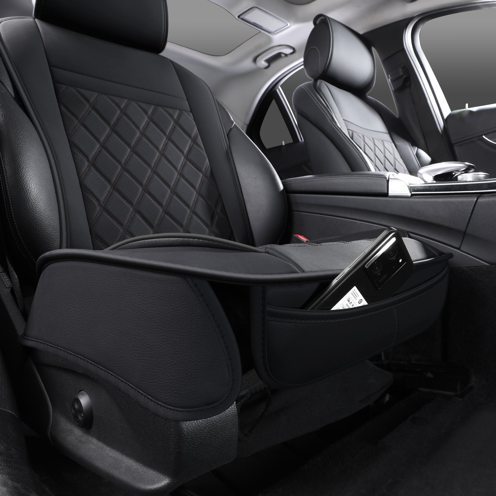 Car Seat Cover, Automotive Seat Covers & Accessories, Front Seat Covers in Blac image 12