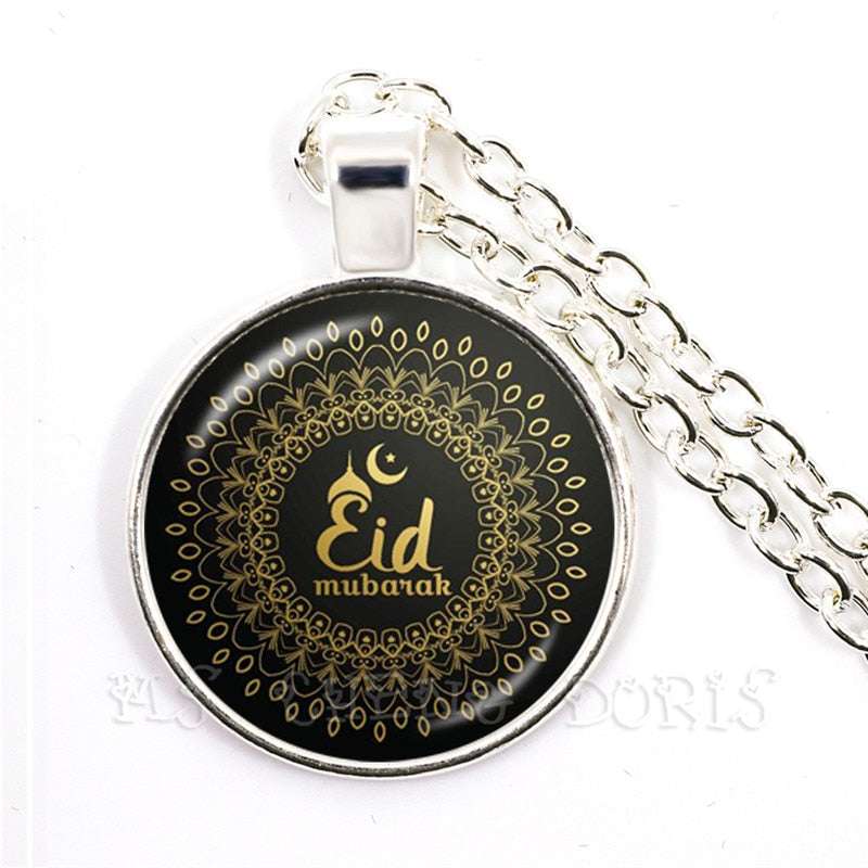Gold-color 25mm Glass Muslim Islamic Allah Arab Muslim Necklace For Muhammad Re image 2