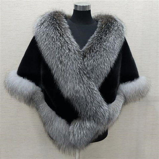 Elegant White Faux Fur Wraps Shawl Autumn Winter Wedding Bridal Evening Party W image 0