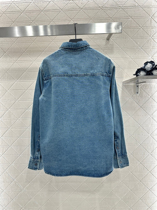 High quality autumn and winter women's retro washed denim jacket SU32 image 0