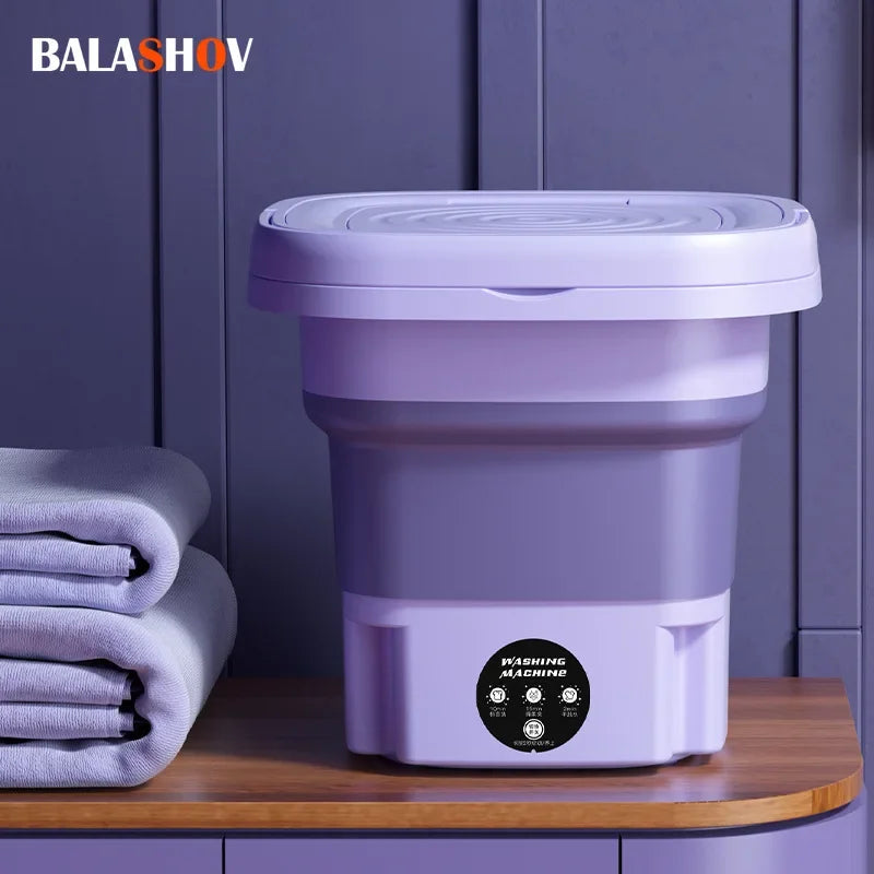 8L Portable Folding Washing Machine Bucket for Clothes Socks Underwear Cleaning image 2